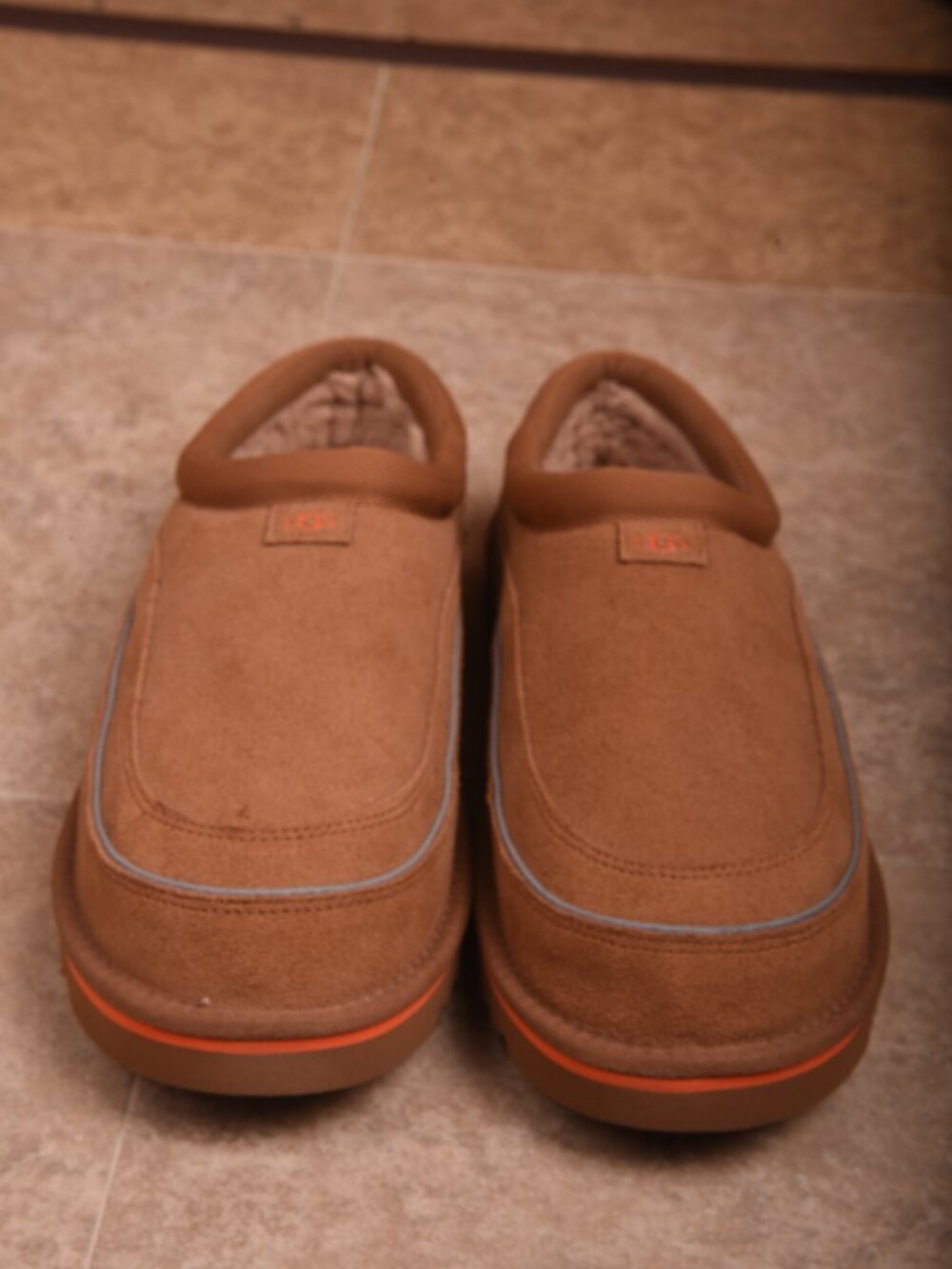 UGG Men's Tasman Cali Wave Slippers – Chestnut / Orange Soda – Size 12